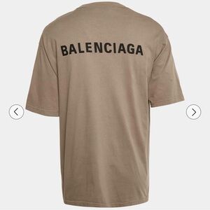 Balenciaga Unisex Beige Short Sleeve Tee size Large